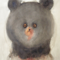 Die Maske II - Aquarel, houtskool op papier - 110 x 85 cm - 2014